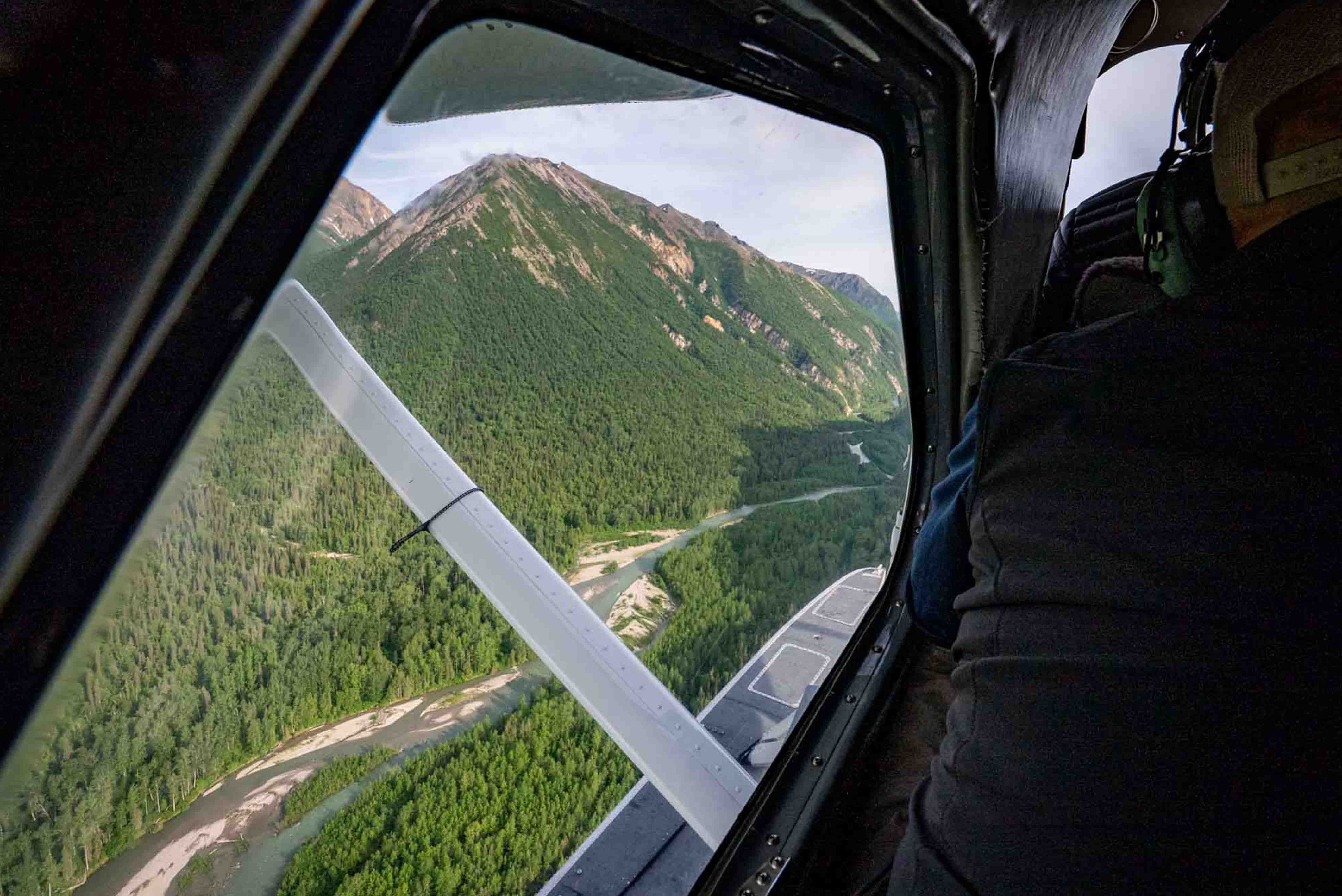 Flying Kijick River in Lake Clark National Park 