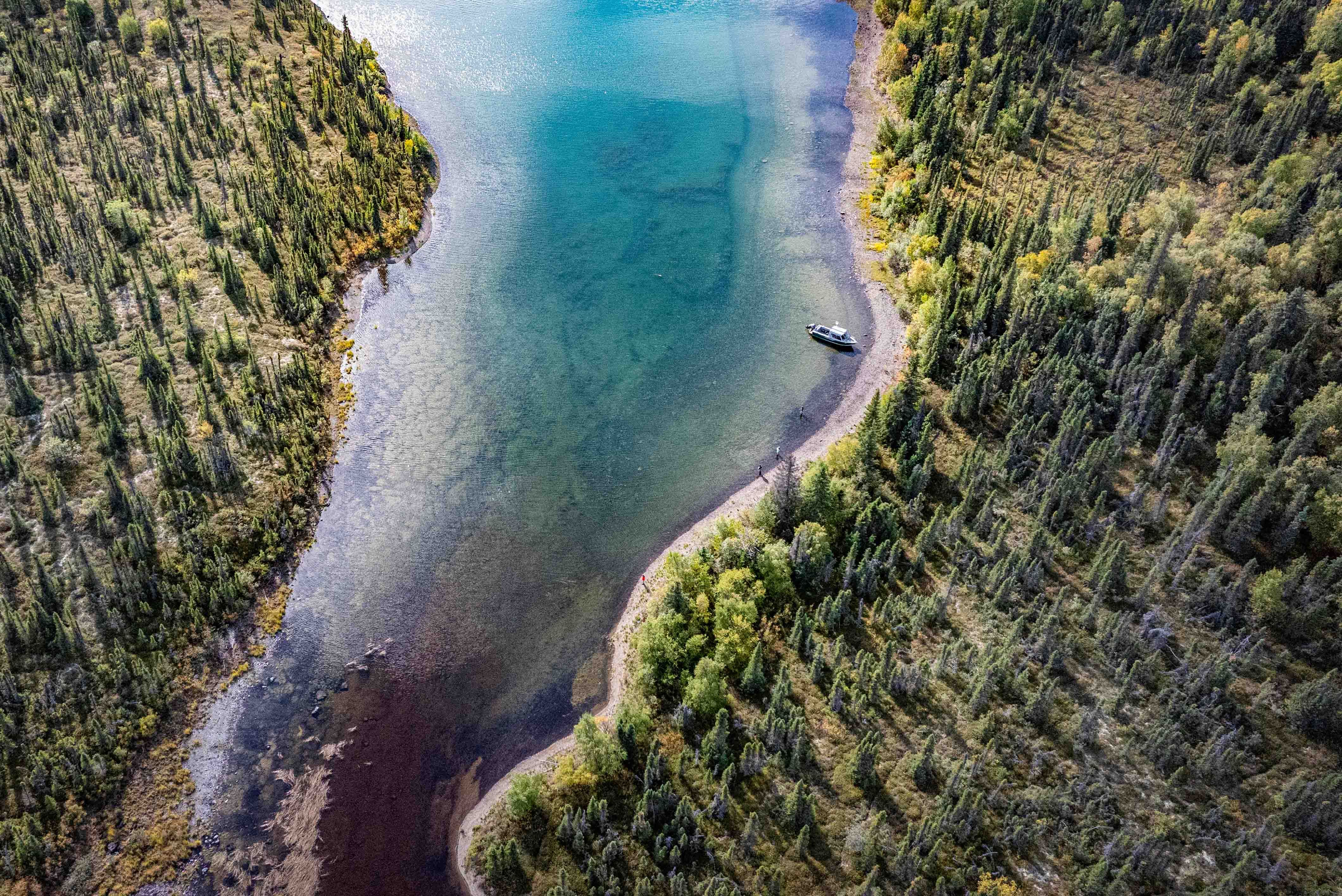 Exploring Surrounding Areas of Lake Clark by Boat